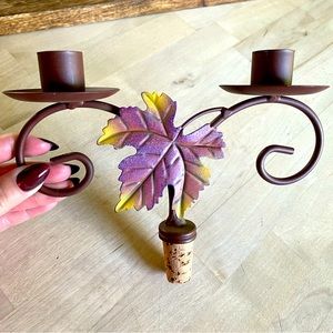 Maple Leaf Wine Cork Candle Holder